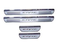 4 Pcs Car Outer Door Sill Protector Kick Plates for Hon-da Civic 2008-2018, Stainless Steel Scuff Pedal Guard Cover Threshold Trim Non-Slip Anti-Scratch Car Decoration Accessories