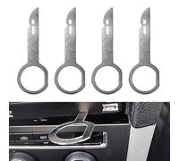 4 Pcs Car Radio Removal Tool,Silver Radio Removal Keys,Stainless Car Stereo Removal Tools,Universal Portable Radio Release Keys Extraction Tool,Pin Stereo Hooks Tools,for Most Models on the Market