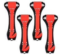 4 Pcs Car Safety Hammer, 2-in-1 Car Emergency Escape Tool Kit, Emergency Car Hammer and Seatbelt Cutter, Car Window Breaker Cutter Hammer, Glass Breaker Life-Saving Hammer with Seat Belt Cutter Tool