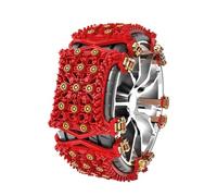 4 Pcs Car Snow Chains, Compatible with RISING AUTO R7 MARVEL R RC7, Adjustable Emergency Anti-Skid Emergency Traction Tyre Chain,Red