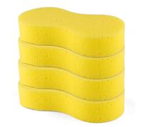4 PCS Car Sponges, Anti Scratch Technology Jumbo Sponges For CarCleaning, Easy Grip Thick Foam Sponge for Car Exterior, Window Washing, WheelsWindscreen & Bodywork - Yellow (23 x 11 x 4.5 cm)