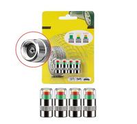 4 PCS Car Tire Pressure Monitor Valve Stem Caps with 3 Colors Sensor Indicator For Air Valve Caps for Cars, Motorcycles And Bikes, Antitheft, Tyre Dust Cover,Tyre Valve Caps