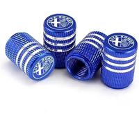 4 Pcs Car Tire Valve Stem Caps for Alfa Romeo Giulia (952), Leak Proof and Corrosion Resistant Alloy Valve Caps Tyre Dust Covers with Logo,Blue