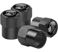 4 Pcs Car Tire Valve Stem Caps for Peugeot 3008 2008-2026, Leak Proof and Corrosion Resistant Alloy Valve Caps Tyre Dust Covers with Logo,Black