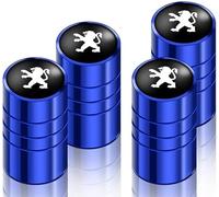 4 Pcs Car Tire Valve Stem Caps for Peugeot 5008 GT Line 2017-2021, Leak Proof and Corrosion Resistant Alloy Valve Caps Tyre Dust Covers with Logo,Blue