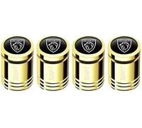 4 Pcs Car Tire Valve Stem Caps for Peugeot 508 GT Line 2023-2026, Leak Proof and Corrosion Resistant Alloy Valve Caps Tyre Dust Covers with Logo,Gold