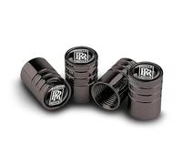 4 Pcs Car Tire Valve Stem Caps for Rolls-Royce Flying Spur, Leak Proof and Corrosion Resistant Alloy Valve Caps Tyre Dust Covers with Logo,Black A