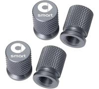 4 Pcs Car Tire Valve Stem Caps for Smart #1 Brabus 2022-2024 2025, Leak Proof and Corrosion Resistant Alloy Valve Caps Tyre Dust Covers with Logo,Silver