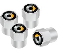 4 Pcs Car Tire Valve Stem Caps for Smart #1 Pro+ / Premium, Leak Proof and Corrosion Resistant Alloy Valve Caps Tyre Dust Covers with Logo,Silver