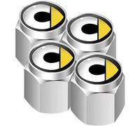 4 Pcs Car Tire Valve Stem Caps for Smart Fortwo (C450) 1998-2007, Leak Proof and Corrosion Resistant Alloy Valve Caps Tyre Dust Covers with Logo,Silver