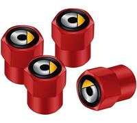 4 Pcs Car Tire Valve Stem Caps for Smart Fortwo/Forfour 453 2015-2024, Leak Proof and Corrosion Resistant Alloy Valve Caps Tyre Dust Covers with Logo,Red