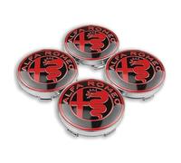 4 Pcs Car Wheel Centre Hub Caps for Alfa Romeo Giulietta Stelvio 159 156 157 166 147 GT 4C MITO Giulia Brera Spider, Stable Car Wheel Center Hub Caps Replacement Rims Protectors Accessories