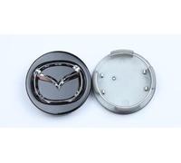 4 Pcs Car Wheel Hub Caps Caps for Mazda 2 3 5 6 MX5 MX30 CX30 CX5 CX50 CX 7 8 9 60mm Wheel Hub Caps Wheel Caps Hub Caps with Logo Center Rim Cap,A Black