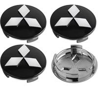 4 Pcs Car Wheel Hub Center Caps for Mitsubishi L200 Warrior 60mm, Replacement Hub Caps with Emblem Badge Covers Durable Stable Car Wheel Accessories,A