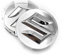 4 Pcs Car Wheel Hub Center Caps for Suzuki Grand Vitara 2005-2014 58mm, Replacement Hub Caps with Emblem Badge Covers Durable Stable Car Wheel Accessories,Silver