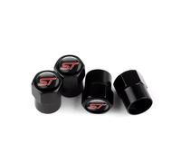 4 pcs Car Wheel Tire Valve Caps aluminium alloyCover Waterproof Dust-Proof for ST Ford Focus Emblem Auto Wheel,Black