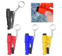 4 Pcs Car Window Breaker,Window Breaker And Seat Belt Cutter,2-in-1 Press-Type Windows Breaker Keychain,Car Escape Tool,Mini Safety Hammer,Emergency Escape Tool for Land and Underwater Cars Escape