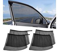 4 PCS Car Window Covers, Highly Elastic Sun Shades for Car Window | Reduces Heat Universal UV Protection, Sun Protection Net Cars Breathable Black Window Covers Privacy for Family, Pets