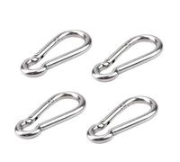 4-PCS Carabiner Heavy Duty 304 Stainless Steel M6 Carabiner Snap Hook Gauge Steel Carabine Swivel Spring Clip for Outdoor Hiking Camping Fishing (8 pcs)