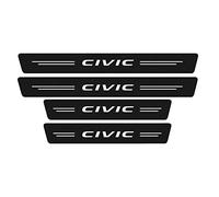 4 Pcs Carbon Fiber Car Door Sill Protector for Ho-nda Civic 10th 9th 8th 7th Gen 10 9 8 7 2006-2009 2010, Welcome Pedal Scuff Guard Non-Slip Auto Styling Decoration Accessory