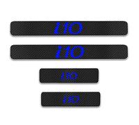 4 Pcs Carbon Fiber Car Door Sill Protector for Hyun-dai I10, Welcome Pedal Guard Kick Plates Threshold Cover, Auto Edge Non-Slip Protection Strip Stickers Decoration Interior Accessories