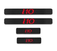 4 Pcs Carbon Fiber Car Door Sill Protector for Hyun-dai I10, Welcome Pedal Guard Kick Plates Threshold Cover, Auto Edge Non-Slip Protection Strip Stickers Decoration Interior Accessories