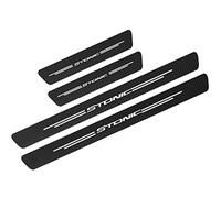 4 Pcs Carbon Fiber Car Door Sill Protector for K-IA Stonic, Welcome Pedal Guard Kick Plates Threshold Cover Trim Stickers, Non-Slip Car Paint Protector Styling Decoration Accessories
