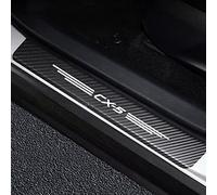 4 Pcs Carbon Fiber Car Door Sill Protector for Ma-zda CX5 CX-5, Welcome Pedal Guard Kick Plates Threshold Cover Trim Stickers, Non-Slip Auto Door Edge Protector Decoration Accessories