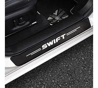 4 Pcs Carbon Fiber Car Door Sill Protector for Suz-uki Swift 2022 2021-2014, Welcome Pedal Guard Kick Plates Threshold Cover Trim Stickers, Non-Slip Auto Door Edge Protector Decoration Accessories