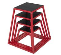 4 Pcs Carbon Steel Plyometric Jump Box for Bodybuilding, Adjustable Height Exercise Platform, Anti-Slip Fitness Step, Strength Conditioning Box, and Home Gym Nimbleness Training Equipment