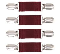 4 Pcs Cardigan Sweater Cinch Retro Elastic Brooches Collar Scarf Shawl Clip Multipurpose Clothing Accessories for Women Girls Wine Red