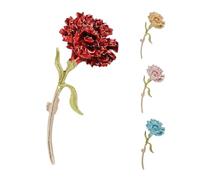 4 PCS Carnation Brooch Sophisticated Lapel Pin Elegant Alloy Enamel Flower Brooches Dripping Oil For Women For Parties For Clothes