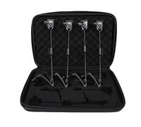 4 Pcs Carp Fishing Bite Alarm Indicators, LED Illuminated Universal Fishing Bite Alarms with Zippered Carry Pouch for Outdoor Night, Universal Indicators