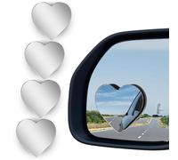 4 Pcs Cars blind spot mirror Heart Shaped Car Side Mirror Car Accessories Adjustabe Angle Removable Wide Angle Convex RearView Mirror Enhanced Safety Universal Stick-On for Suvs Trucks Autos