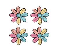 4 PCS Cartoon Flower Enamel Pins Set Fun Pin Badges Alloy Motivational Affirmation Brooches Inspirational Mood Lanyard Pins Gifts for Women Men Backpacks Jackets Clothing