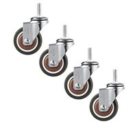 4 Pcs Castor Wheels Heavy Duty 25mm/38mm/50mm, Swivel Castors With Brake/Without Brake, Small TPE Rubber Silent Caster Wheels, Replacement Furniture Caster,4Nobrakes-25mm/M6