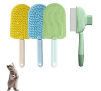 4 PCS Cat Brush For Short Haired Cats Flea Comb For Cats Cat Comb For Short Haired CatS for Long Short Hair One Click Release Button