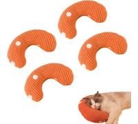4 Pcs Cat Calming Pillow for Kittens and Puppies, Soft Fluffy U Shaped Pet Pillow Cushion, Chew-Proof Small Dog Pillow for Head, Ideal for Indoor Cats Sleep & Anxiety Relief (orange)