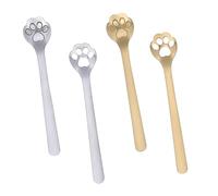 4 Pcs Cat Paw Coffee Spoon - Stainless Steel Teaspoon for Dessert, Ice Cream, Cake Stirring