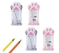 4 PCS Cat Paw Pencil Sharpener, IEMIEBSHA Cute Kawaii Aesthetic Stationery Set, Handheld Manual Pencil Sharpeners School Supplies for Kids Adult Students Girls (Pink and Grey)