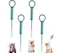 4 Pcs Cat Pill Popper, Reusable Cat Tablet Dispenser, Pill Pockets for Cats and Dogs, Soft Tip Cat Pill Dispenser Feeder Tool, Tablet Syringe Pusher Animal （Green）