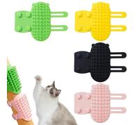 4 Pcs Cat Self Groomer,Soft Silicone 2-in-1 Cleaning Cat Brush,Pet Tickling Massage Brush for Table Legs Climbing Frame