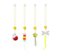 4 Pcs Cat Spring Plush Toys Door Hanging Retractable Cat Toys Teasing Cats Self-Play Hanging Door Interactive Cats Toy Catss Jumpy Toy with Bell for Indoor Catss Hunting Chasing Exercising