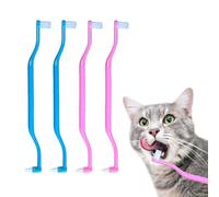 4 Pcs Cat Toothbrush Dual Sided Pet Teeth Cleaning Brush Heads for Comprehensive Oral Care Pet Dental Care Supplies