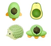 4 Pcs Catnip Balls,Catnip Toys for Cats, Rotatable Catnip Ball On The Wall,4 Styles of Tooth Cleaning Ball,Green Color Set,Cat nip Balls for Indoor Cats