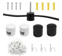 4 Pcs Ceiling Cable Mount Hook Heavy Duty, Metal Swag Hook for Ceiling Light Cable with Cable Pins for Wall, Cable Clips Decentralizer with Screw for Pendant Light Cable