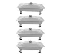 4 PCS Chafing Dish Buffets Set, Stainless Steel Buffet Dish, Rectangular Chafing Dish Set with Lid, 3L Food Plate Server, Food Warmer Buffet Server, for Buffets Caterings Parties Buffet