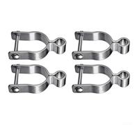 4 Pcs Chain Link Fence Gate Post Hinges in Galvanized Steel with 5/8'' Pintle for 1 3/8'' Fence Posts Designed to Secure Gate Frames