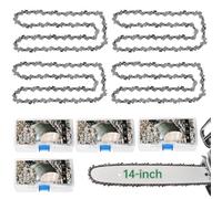 4 PCS Chainsaw Chains, 14-inch Replacement Chain for Electric Saws, 3/8-inch Pitch, 52 Drive Links, Low Kickback Alloy Chain, Compatible with Echo, Craftsman, Poulan, Ryobi