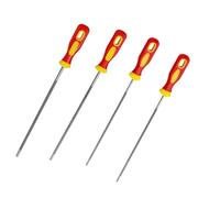 4 Pcs Chainsaw Files, Round Chainsaw Sharpener Tool, Professional Chain Saw Sharpener Files, (3.2mm/4.0mm/4.8mm/5.5mm) with Non-Slip Handle, Chain Saw Chain Sharpening File for Maintaining Blade